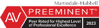 Martindale-Hubbell | AV Preeminent | Peer Rated For Highest Level Of Professional Excellence | 2023